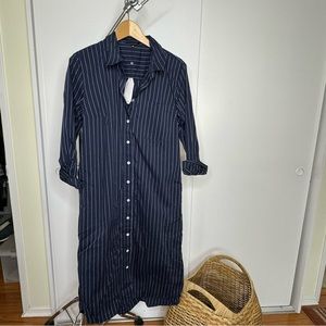 Universal Standard navy pinstripe Peyton shirtdress NWT size 3 XS (2-4)